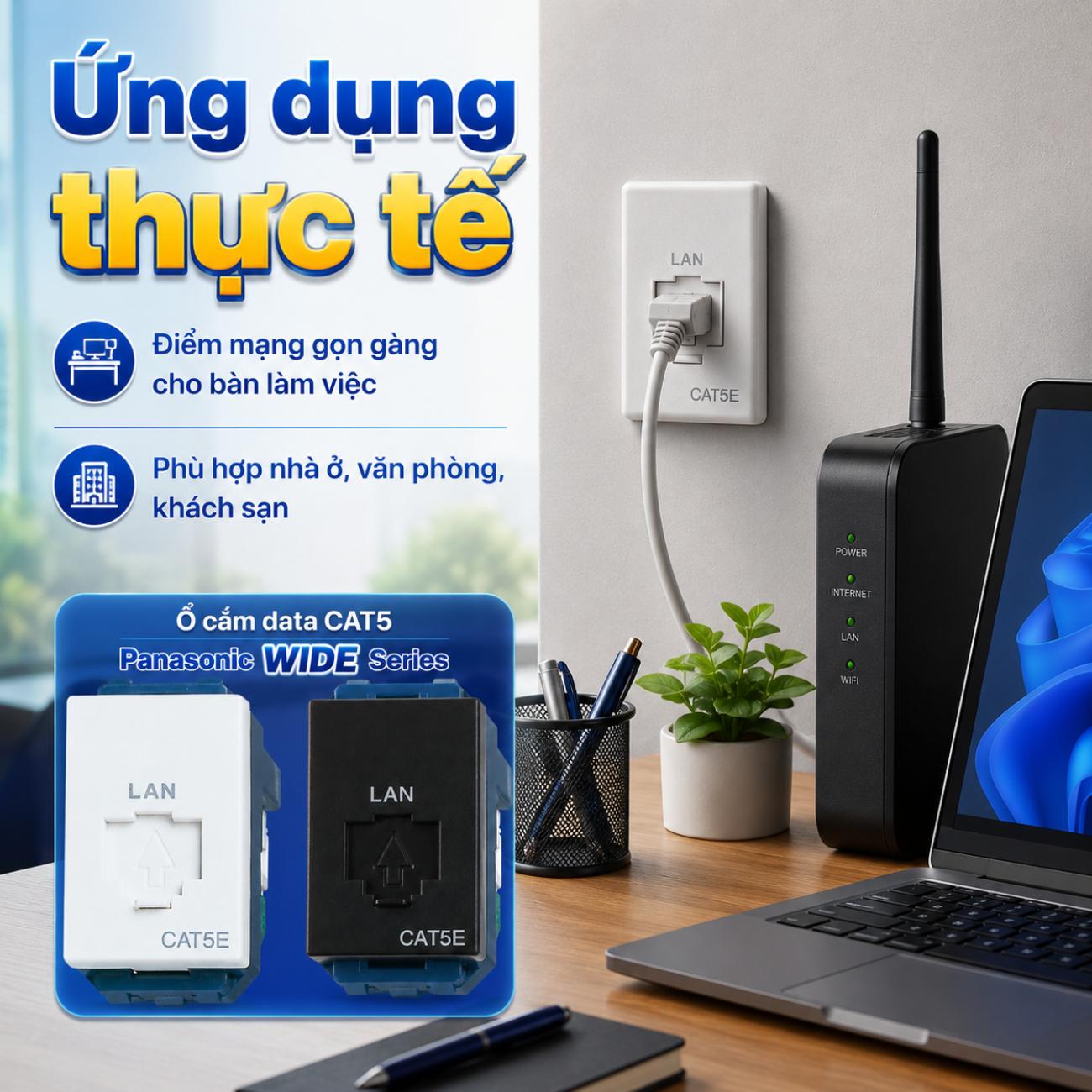 Ổ cắm data CAT5 Panasonic WIDE Series